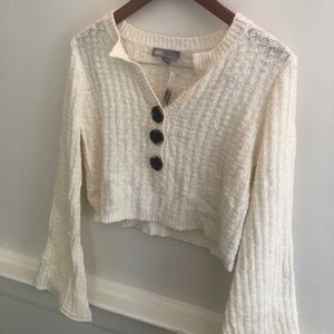 ASOS crop knit, cream size US 6, with buttons